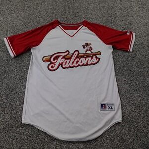 Falcons Shirt Boys XL Red White Graphic Logo Raglan Baseball Jersey Youth Kids